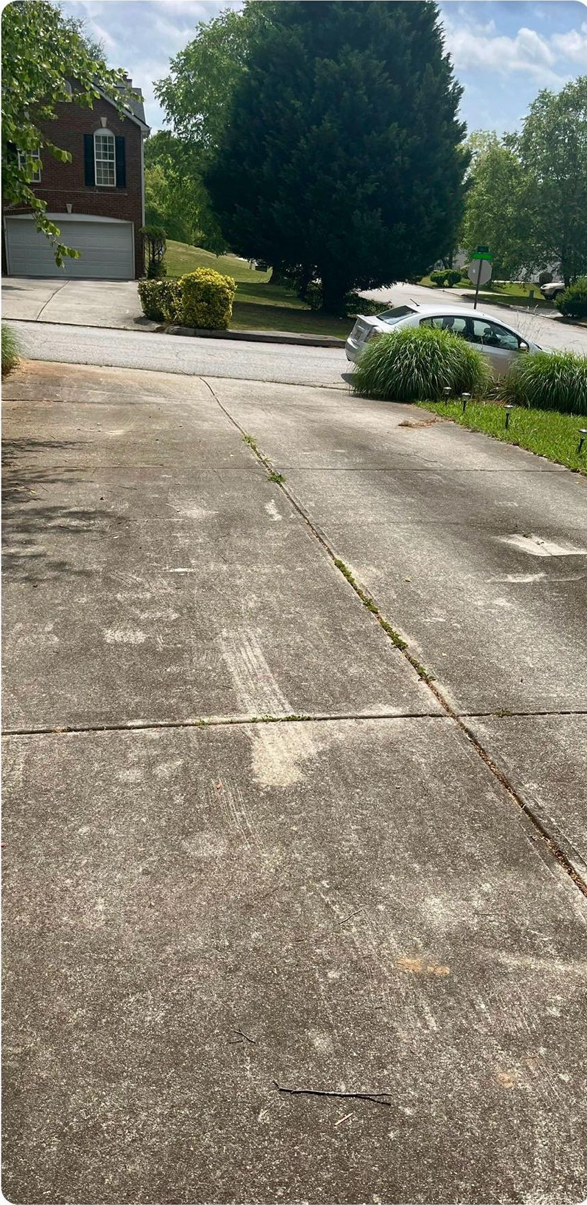 Concrete Driveway before pressure washing